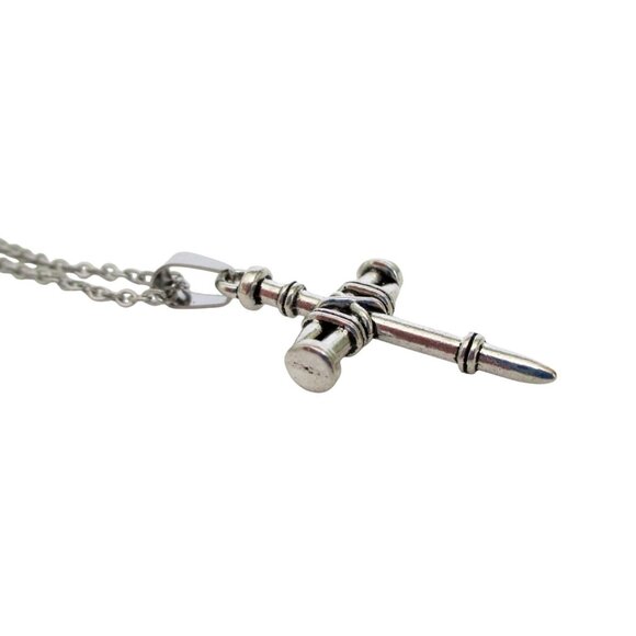 New Cross Pendant Necklace 18" Stainless Chain - Gothic Spiritul Unisex Jewelry - Picture 4 of 6